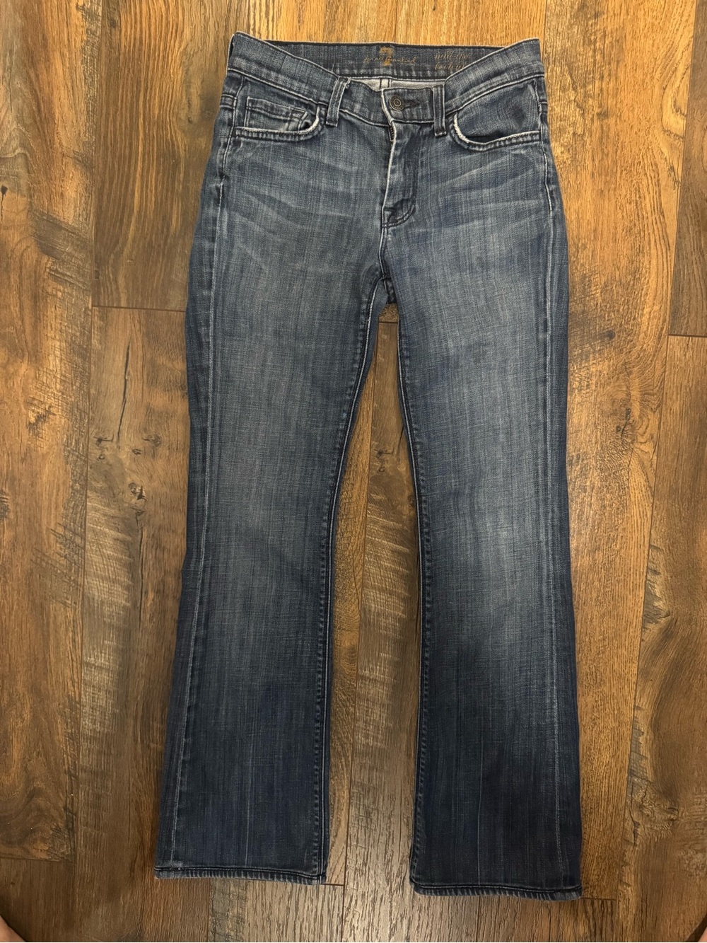 Y2K 7 For All Mankind Women's Mid Rise Boot Cut Jeans - Medium Dark Blue Size 24